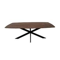 Taalika table à manger en noyer et métal 200cm