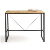 Bahi table de bar haute 4-6 couverts massif et acier