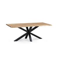 Kanate table à manger 200cm bois de manguier et métal noir bords irréguliers