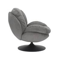 Topi fauteuil pivotant velours côtelé gris