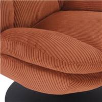 Topi fauteuil pivotant velours côtelé terracotta