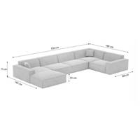 Stacele canapé panoramique angle gauche tissu texturé gris anthracite