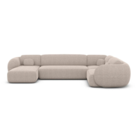 Bulane canap panoramique gauche en tissu textur beige