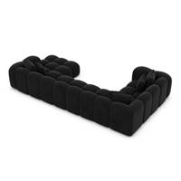 Cotton canapé panoramique angle droit en velours noir