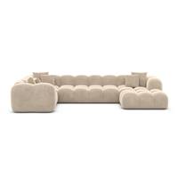 Cotton canapé panoramique angle droit en velours crème