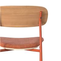 Helda chaise de bar métal et tissu terracotta