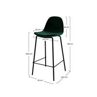 Vladi chaise de bar velours vert foncé H65