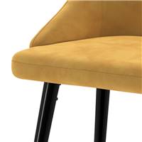 Kaoli chaise de bar en velours jaune curry et pieds en métal H78