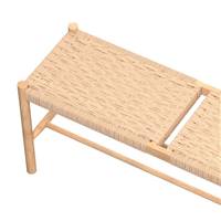 Rope banc tressé en fibre de bois et pied en chêne massif 2 personnes