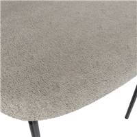 Alice chaise tissu bouclé beige et pieds en métal noir