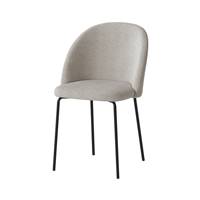Alice chaise tissu bouclé beige et pieds en métal noir