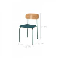Taxa chaise en bois clair et tissu bleu