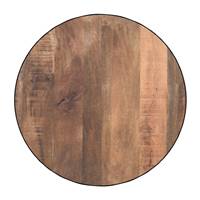 Maca table basse ronde en bois de manguier massif et métal ø90