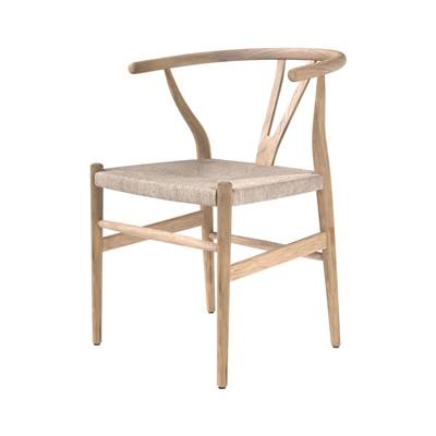 Nestor chaise en bois de teck cannage en corde de papier tressé