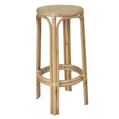 Virage tabouret de bar rond en rotin H75