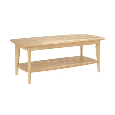 Grude table basse avec étagère en bois clair naturel
