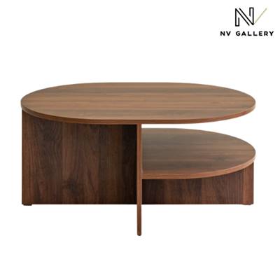 Elias table basse organique ovale en bois de noyer