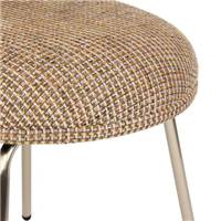 Grolette chaise en tweed jaune sable et pieds laitonnés
