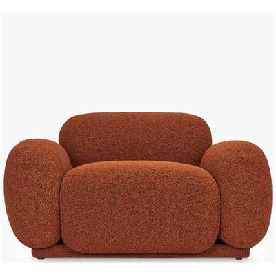 Greca fauteuil en tissu bouclé terracotta