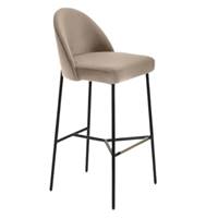 Nio tabouret de bar en velours taupe H78