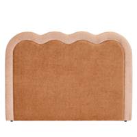 Orlane tête de lit 185cm en tissu peluche marron et rose