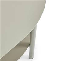Saona table basse d'extérieur ovale en métal gris clair taupe