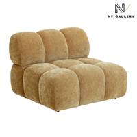 Bianca module fauteuil en tissu camel crêpé