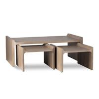 Conill lot de 3 tables basses en bois de manguier naturel