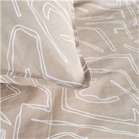 Sunshine parure de lit 220x240 coton imprimé trait beige/blanc 15.7