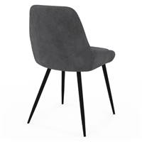 Mady chaise en velours gris foncé demi-accoudoirs