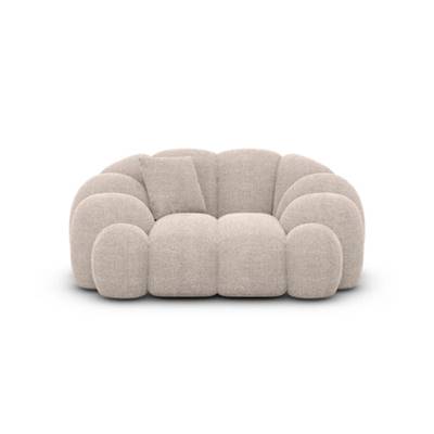 Dolban fauteuil en tissu texturé beige effet nuage