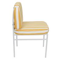 Briel chaise d'extérieur en tissu rayé jaune et blanc