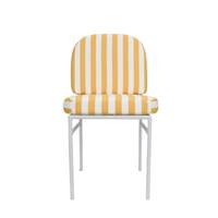 Briel chaise d'extérieur en tissu rayé jaune et blanc