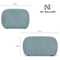 Vico pouf rectangulaire en tissu bleu aqua H40