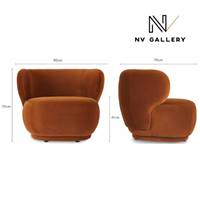 Havane fauteuil en velours terracotta