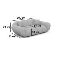 Sigono canapé 2 places en tissu texturé gris anthracite