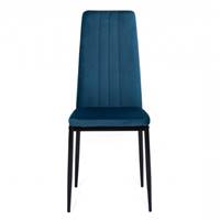 Beata chaise en velours bleu dossier haut