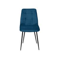 Milla chaise en velours bleu canard effet matelassé