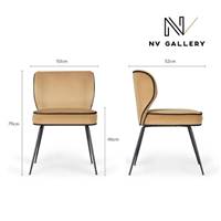 Valo chaise en velours camel et métal noir