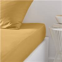 Essential drap housse 90x190 23cm coton ocre
