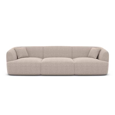 Gankeri canapé 3 places en tissu texturé beige