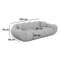Sigono canapé 3 places en tissu texturé beige