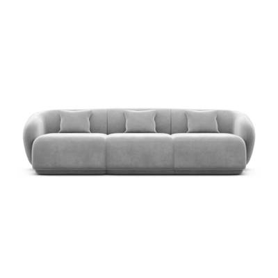 Taigano canapé 3 places en velours gris clair