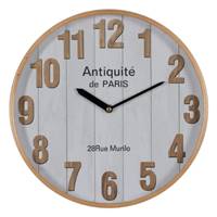 Maelle horloge en bois blanc et naturel