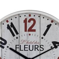 Flow horloge en bois blanche chiffres colorés Ø40cm