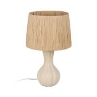 Morona lampe de table en céramique crème et fibre naturelle H53cm
