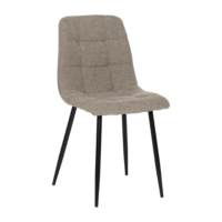 Nancy chaise matelassée taupe en tissu grosse maille pieds métal