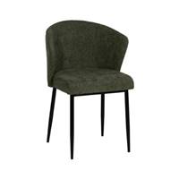 Bardo chaise dossier incurvé en tissu vert