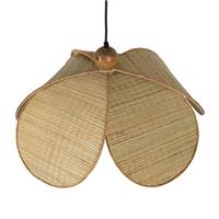 Tulipe suspension arrondie en fibre naturelle tressée 5 pétales