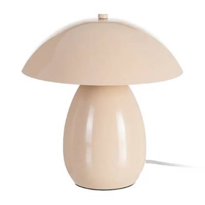 Grato lampe de table champignon gros socle métal beige